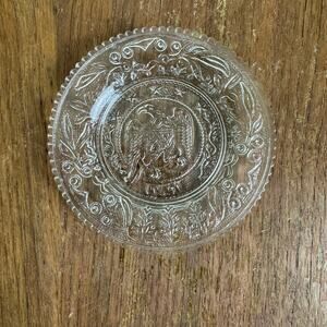 Westmoreland Glass Liberty Eagle Shield 1861 Butter Pat Trinket Dish Clear Glass